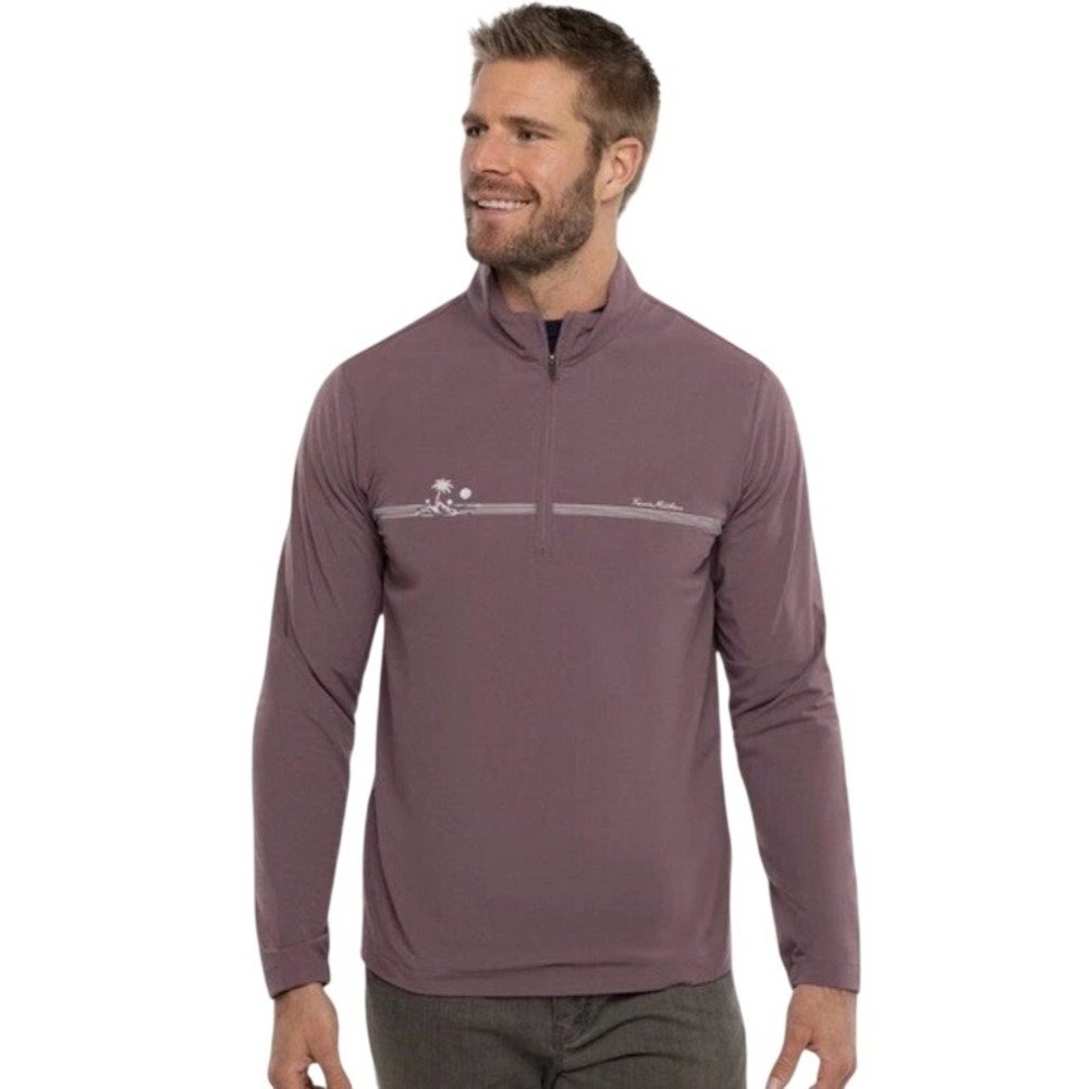 Travis Mathew Unexpected Surprise 1/4 Zip Pullover Flint Mens Medium NWT